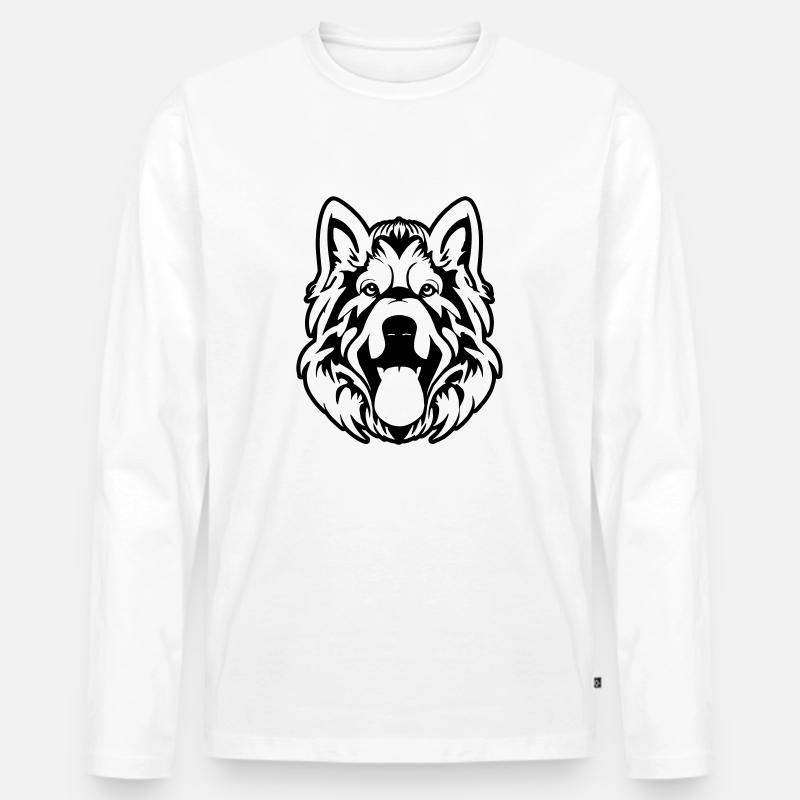Kaukasischer Schäferhund - Männer Premium Bio Langarmshirt - Weiß