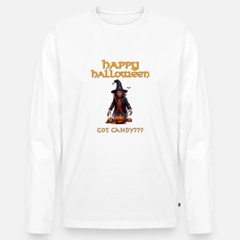 Halloween dämonen kind - Männer Premium Bio Langarmshirt - Weiß
