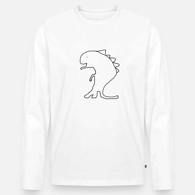 Dinosaurier - Männer Premium Bio Langarmshirt - Weiß