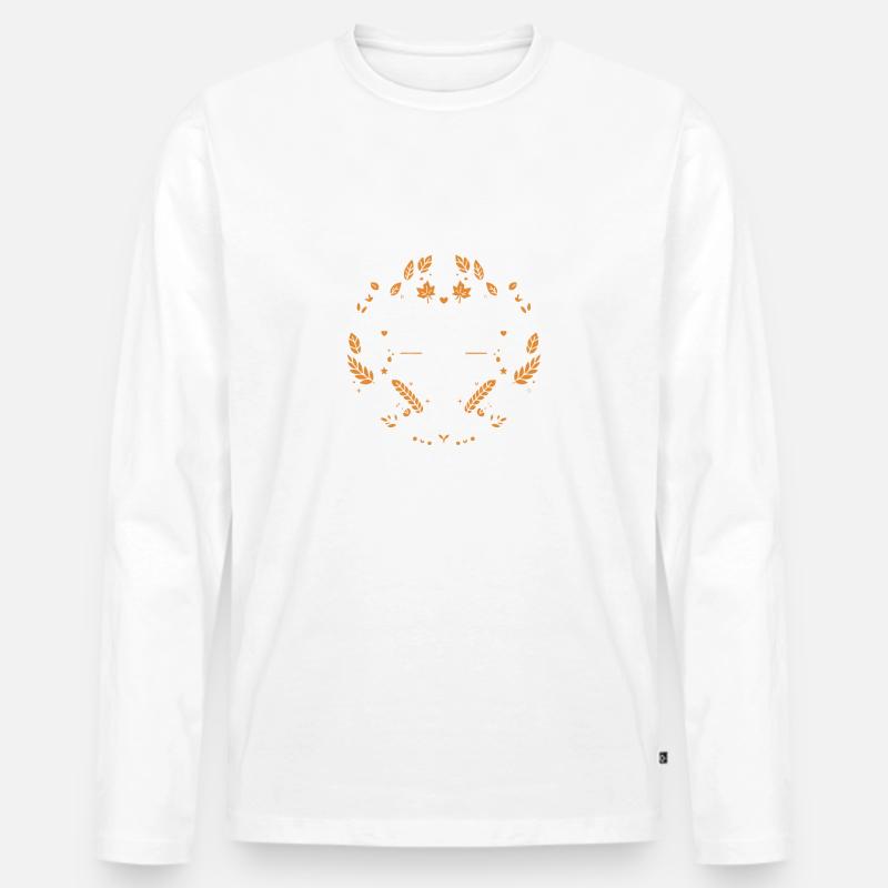 Danken Sie mit dankbarem Herzen - Männer Premium Bio Langarmshirt - Weiß