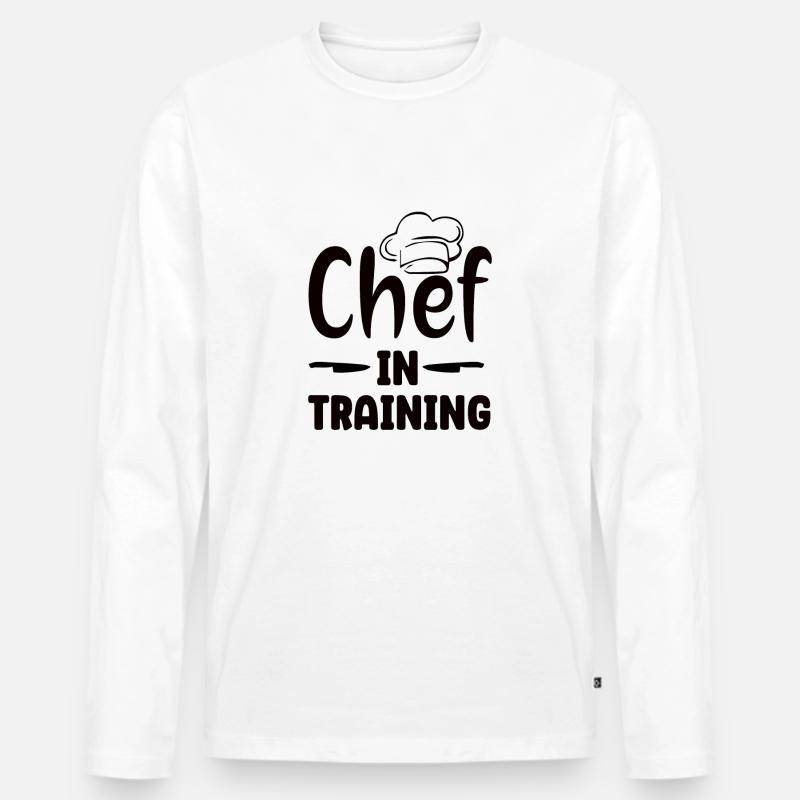 Chef in Training - Männer Premium Bio Langarmshirt - Weiß