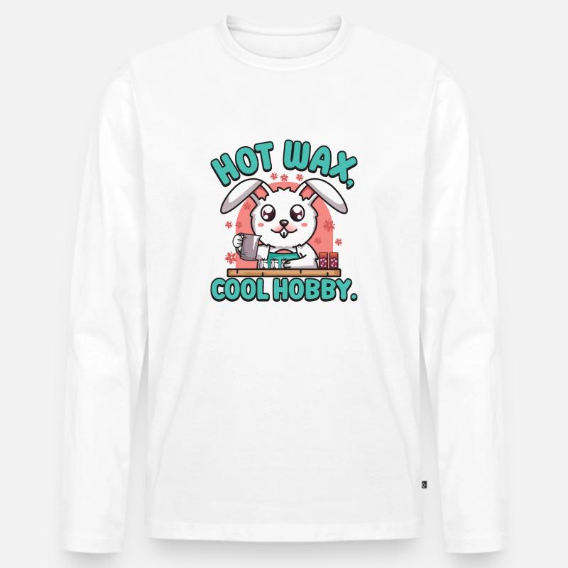 Heißwachs, cooles Hobby. - Männer Premium Bio Langarmshirt - Weiß