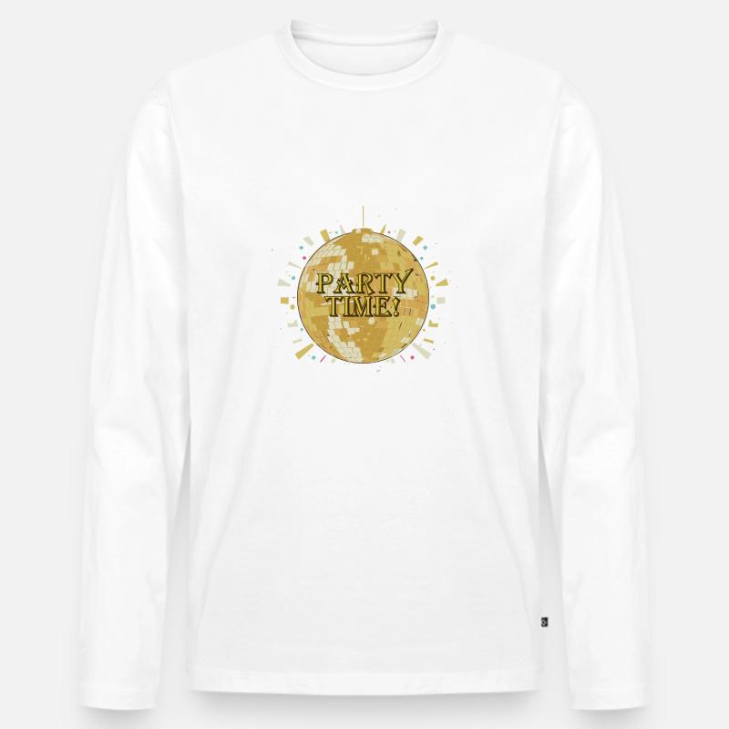 DISKOTHEK - Männer Premium Bio Langarmshirt - Weiß