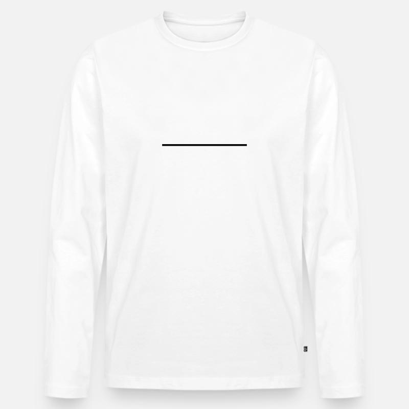 Strich schwarz - Männer Premium Bio Langarmshirt - Weiß