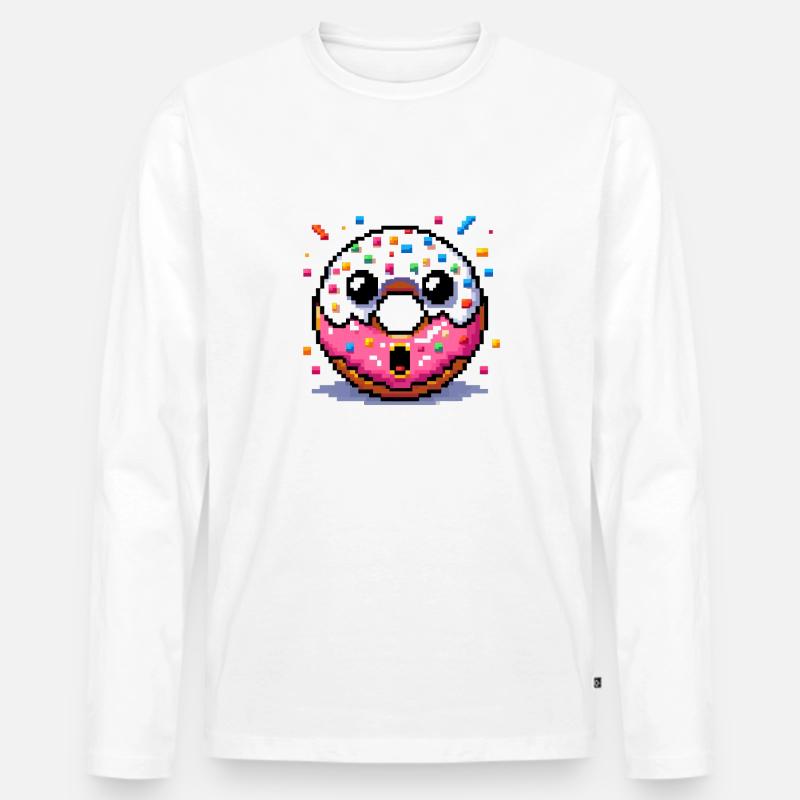 Süßer Donut - Das perfekte Geschenk - Männer Premium Bio Langarmshirt - Weiß