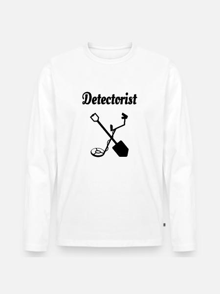 Metalldetektor - Männer Premium Bio Langarmshirt - Weiß
