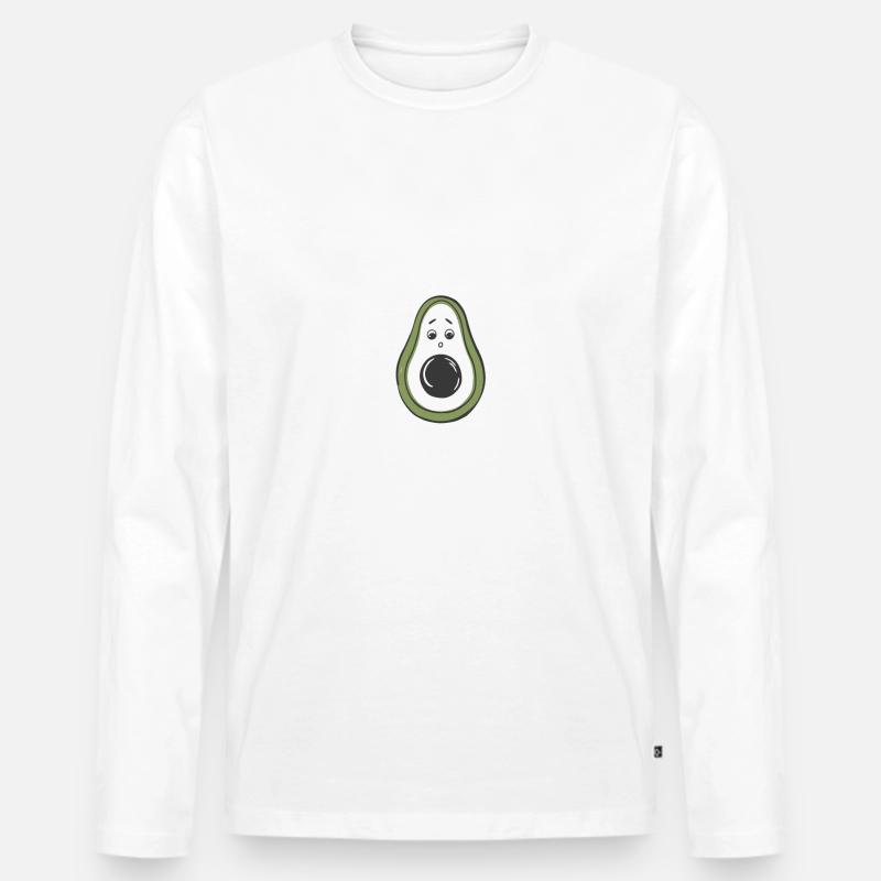 HEILIGE GUACAMOLE - Männer Premium Bio Langarmshirt - Weiß