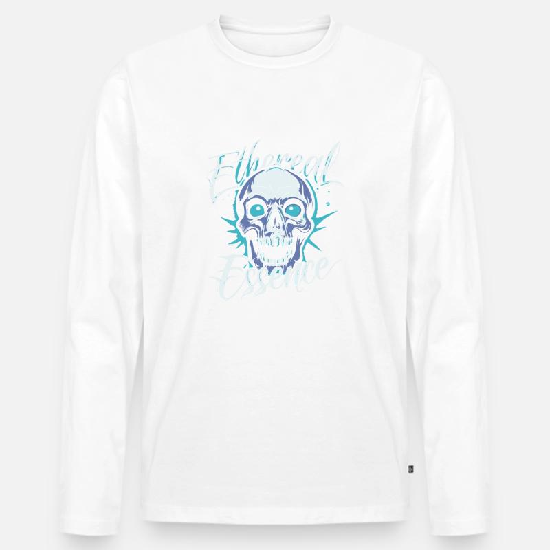 ÄTHERISCHE ESSENZ - Männer Premium Bio Langarmshirt - Weiß