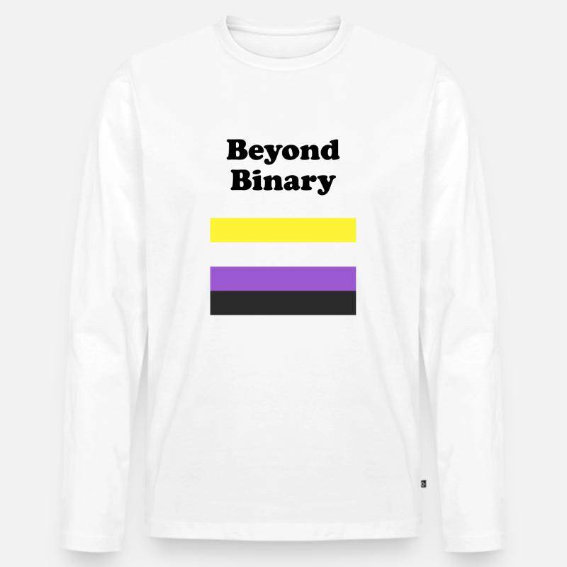 Non Binary Flag Beyond Binary - Men's Premium Organic Long Sleeve Shirt - white