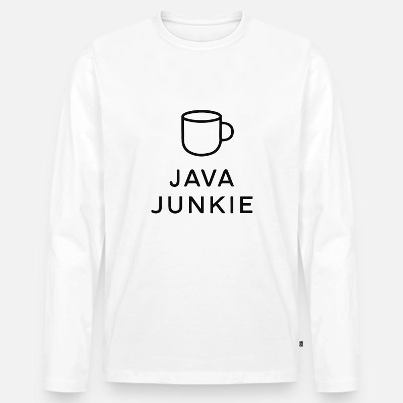 JAVA-JUNKIE - Männer Premium Bio Langarmshirt - Weiß