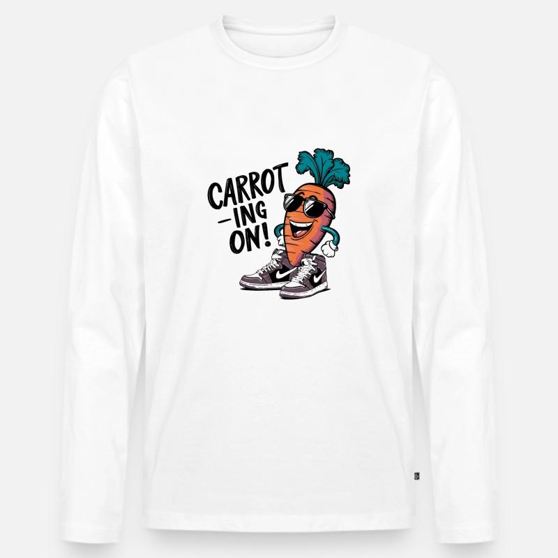 KAROTTE WEITER! - Männer Premium Bio Langarmshirt - Weiß