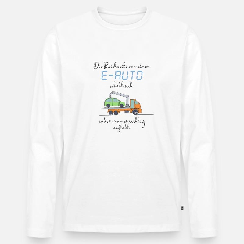 Anti E-Auto - Männer Premium Bio Langarmshirt - Weiß