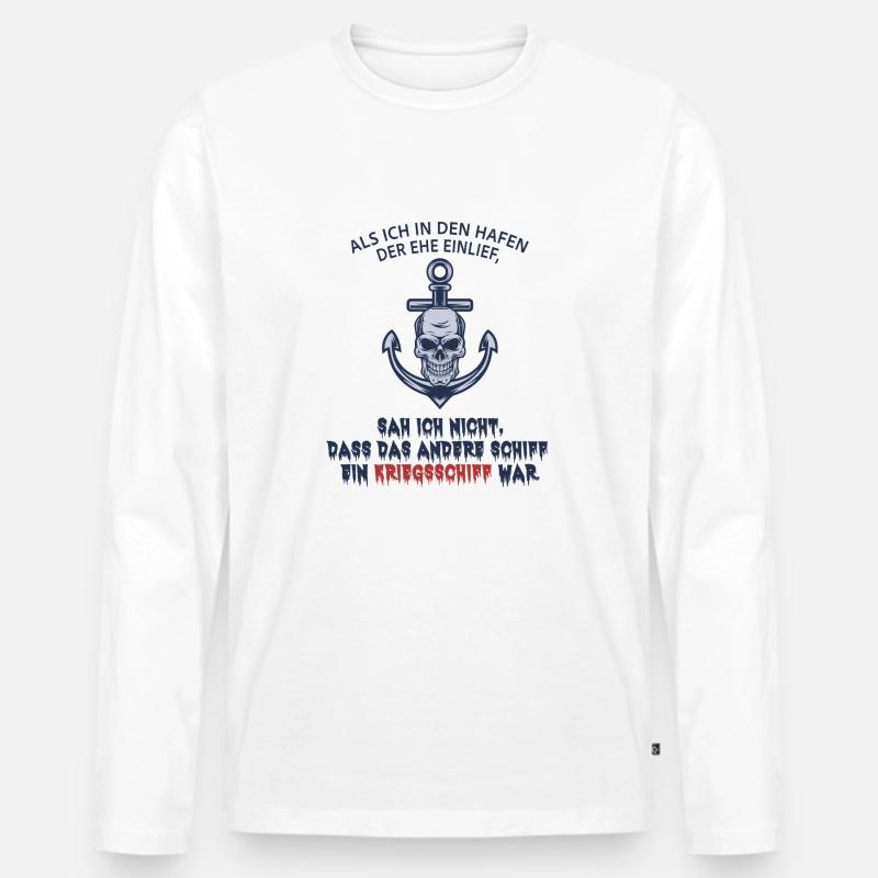Scheidung - Männer Premium Bio Langarmshirt - Weiß