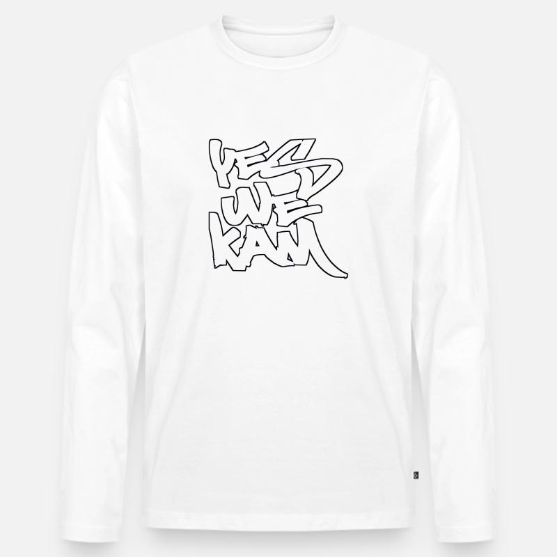 Yes we Kam Graffiti - Männer Premium Bio Langarmshirt - Weiß