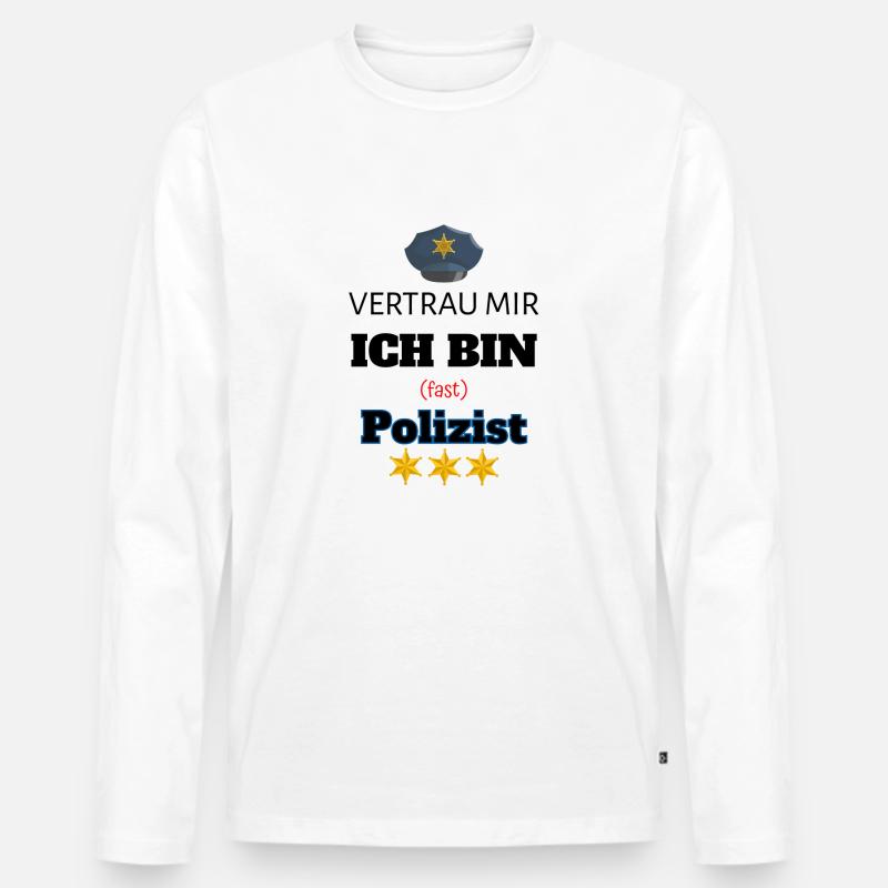 Polizei Geschenk - Männer Premium Bio Langarmshirt - Weiß