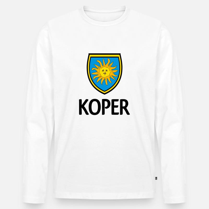 Koper Wappen - Männer Premium Bio Langarmshirt - Weiß