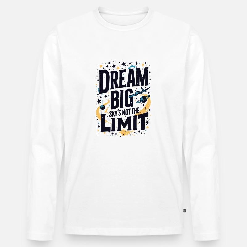 TRÄUMEN SIE GROSS - Männer Premium Bio Langarmshirt - Weiß