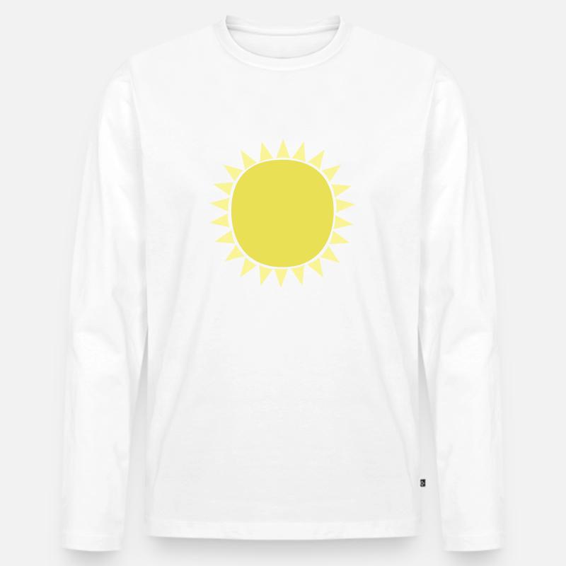 sonne sun - Männer Premium Bio Langarmshirt - Weiß