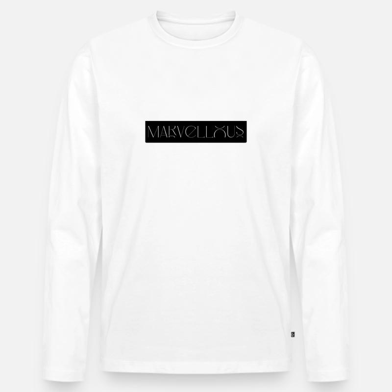 Wunderbar - Männer Premium Bio Langarmshirt - Weiß