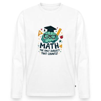 MATHEMATIK - Männer Premium Bio Langarmshirt - Weiß - Vorne - Nico (187cm)