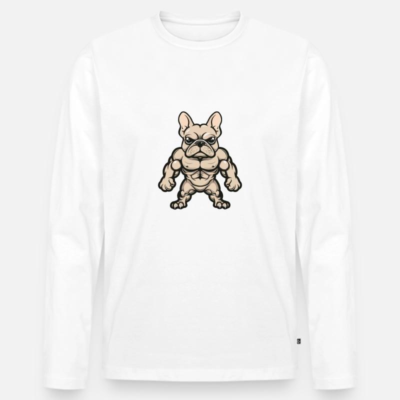 hund comic - Männer Premium Bio Langarmshirt - Weiß