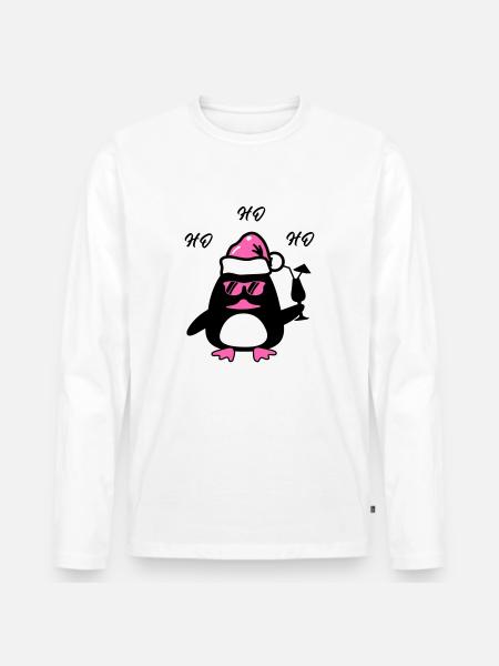 Beach Duck Christmas - Men's Premium Organic Long Sleeve Shirt - white