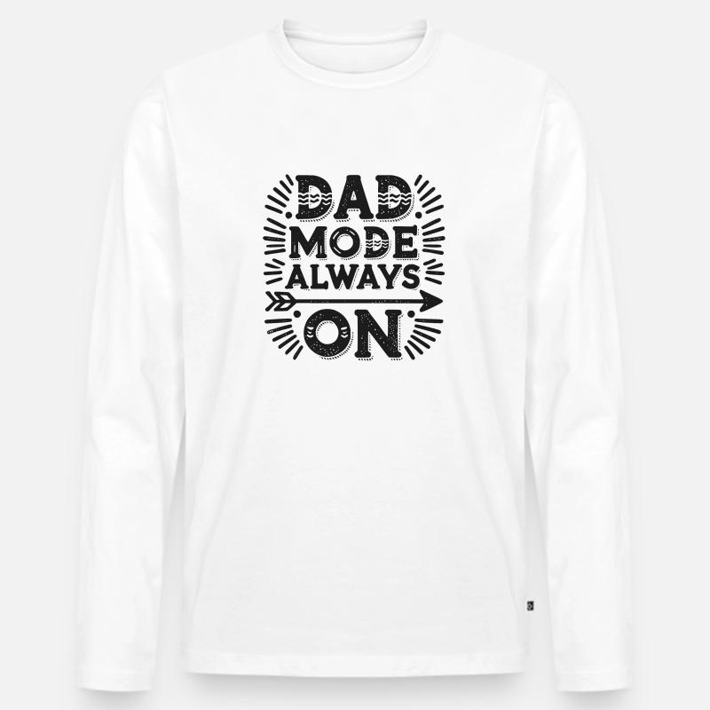 Papa-Modus: Immer eingeschaltet - Männer Premium Bio Langarmshirt - Weiß