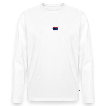 Drapeau du coeur J’aime Bangkok État cool Thaïlande Jeu de mots - T-shirt manches longues Premium bio Homme - blanc - Devant - Nico (187cm)
