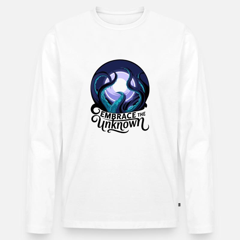 UMARME DAS UNBEKANNTE - Männer Premium Bio Langarmshirt - Weiß