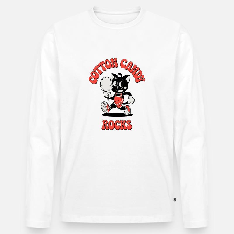 ZUCKERWATTE - Männer Premium Bio Langarmshirt - Weiß