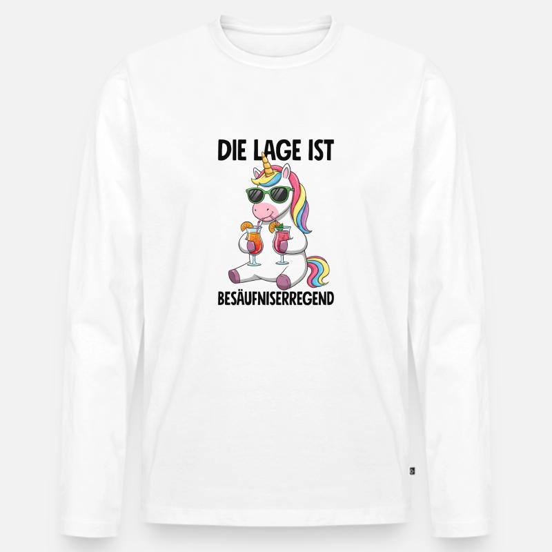 Die Lage Ist Besäufniserregend - Männer Premium Bio Langarmshirt - Weiß