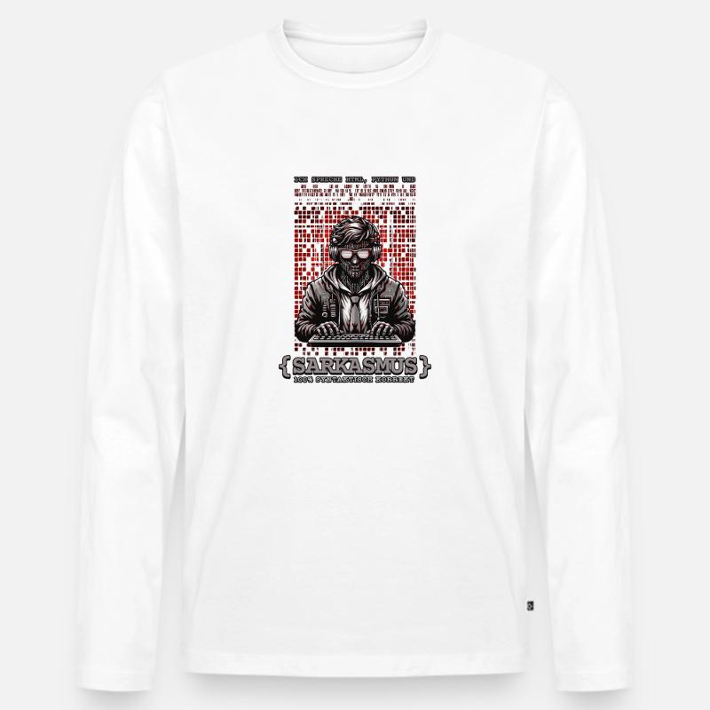 I speak HTML, Python and sarcasm Men's Premium Organic Long Sleeve Shirt