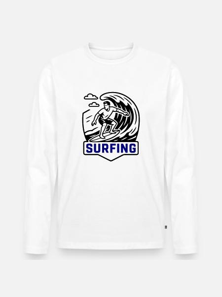 Surfing Symbol Surfer - Men's Premium Organic Long Sleeve Shirt - white