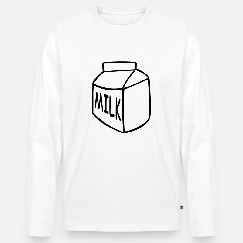 milch - Männer Premium Bio Langarmshirt - Weiß