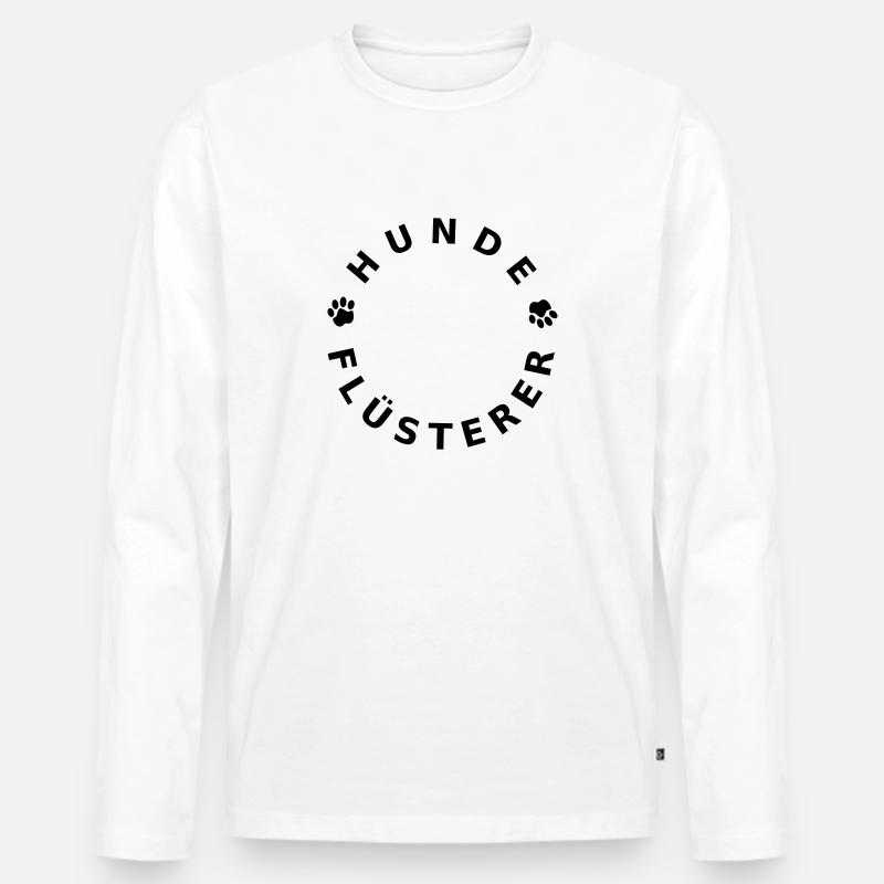 Hundeflüsterer 1C - Männer Premium Bio Langarmshirt - Weiß