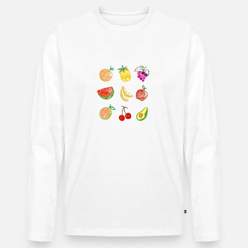 Fruit Salad - Männer Premium Bio Langarmshirt - Weiß