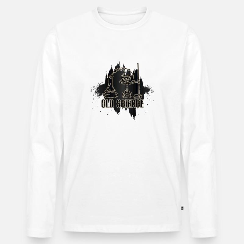 Old Science- Wissenschaft - Männer Premium Bio Langarmshirt - Weiß
