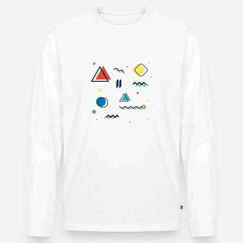 Abstrakte Geometrie - Männer Premium Bio Langarmshirt - Weiß
