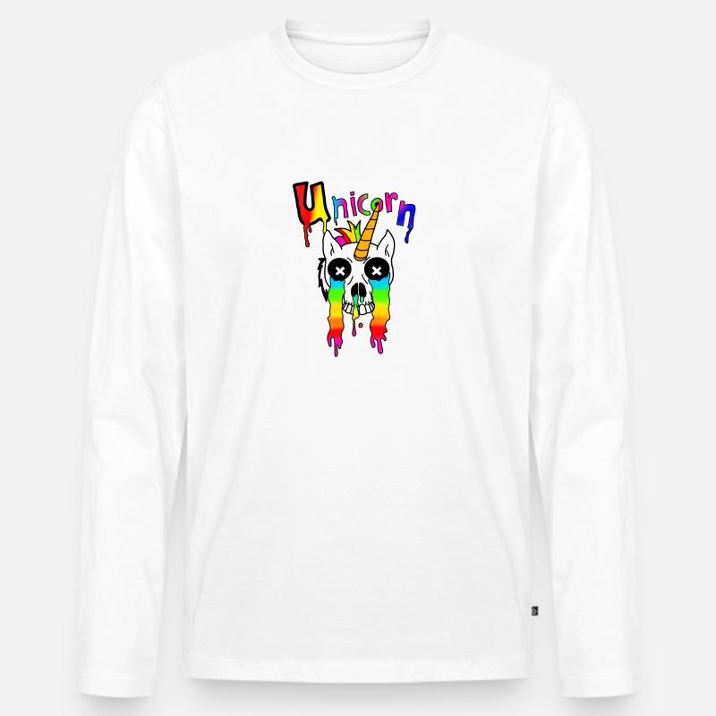 Einhorn Schädel - Männer Premium Bio Langarmshirt - Weiß
