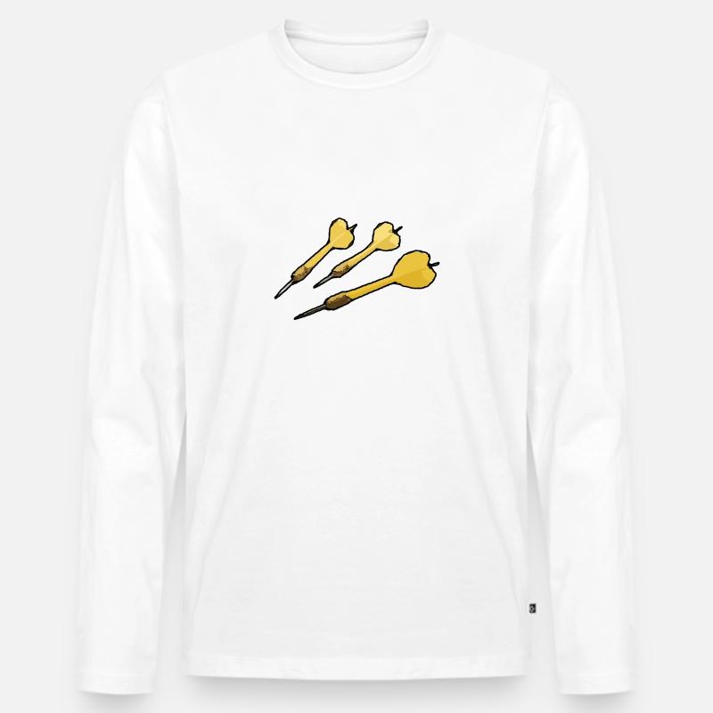 Dart Pfeil Dartpfeil - Männer Premium Bio Langarmshirt - Weiß