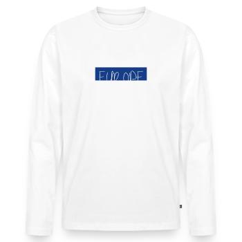 EUROPE simple - Männer Premium Bio Langarmshirt - Weiß - Vorne - Nico (187cm)