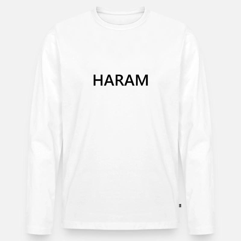 HARAM - Männer Premium Bio Langarmshirt - Weiß