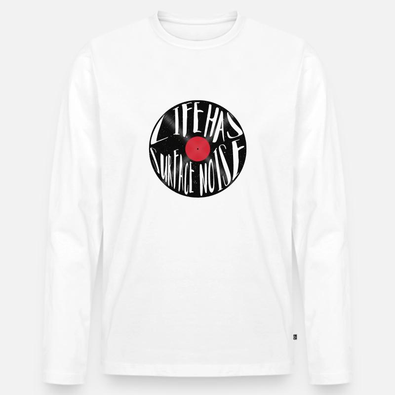 Life Has Surface Noise - Männer Premium Bio Langarmshirt - Weiß