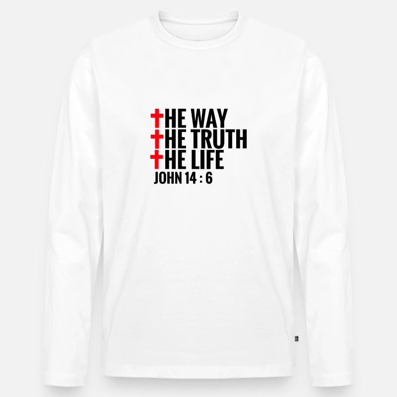 john 14 6 - Männer Premium Bio Langarmshirt - Weiß