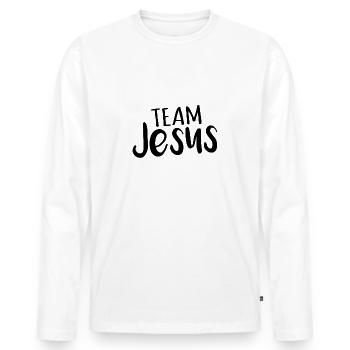 team jesus - Men's Premium Organic Long Sleeve Shirt - white - Front - Nico (187cm)