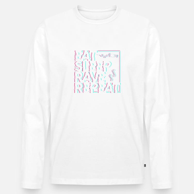 Eat sleep rave repeat - Männer Premium Bio Langarmshirt - Weiß