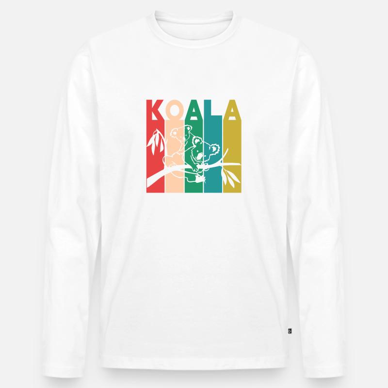 Koala - Männer Premium Bio Langarmshirt - Weiß