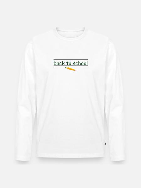 School - Men's Premium Organic Long Sleeve Shirt - white