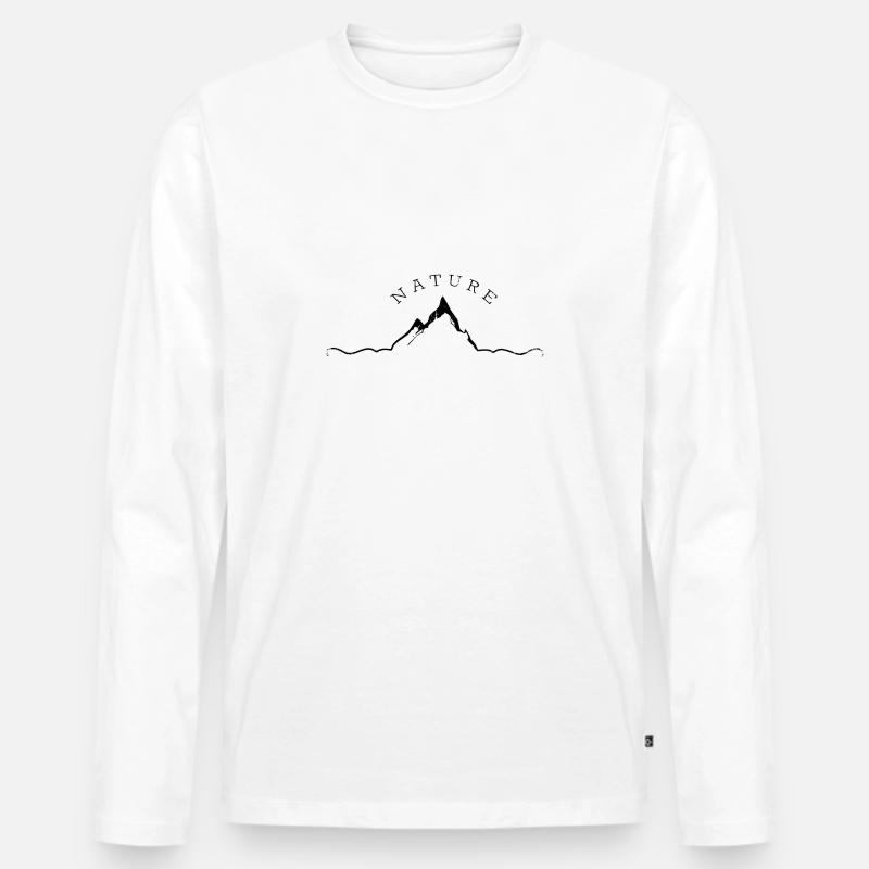 Nature - Männer Premium Bio Langarmshirt - Weiß