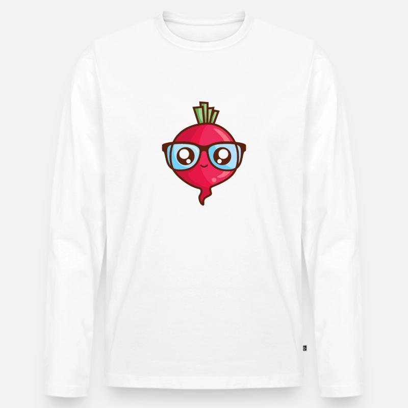 Schlaues Radieschen - Männer Premium Bio Langarmshirt - Weiß